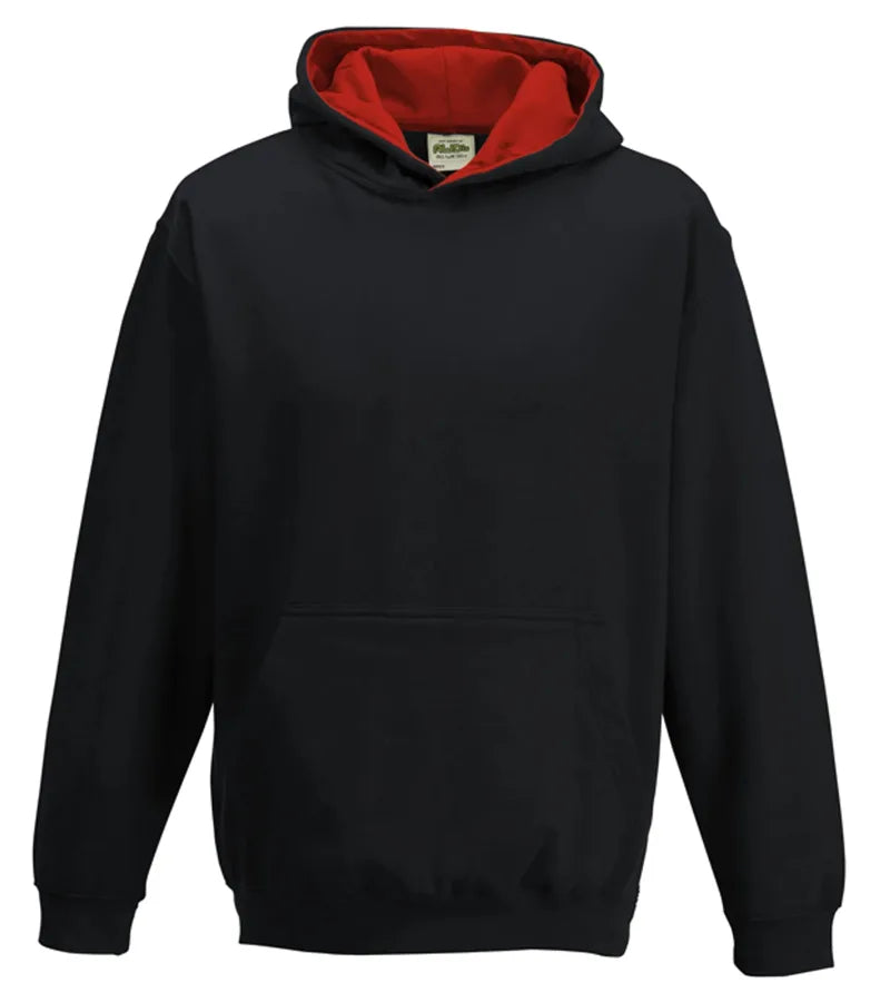 Kids Varsity Hoodie JetBlack/FireRed