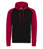 Baseball Hoodie JetBlack/FireRed