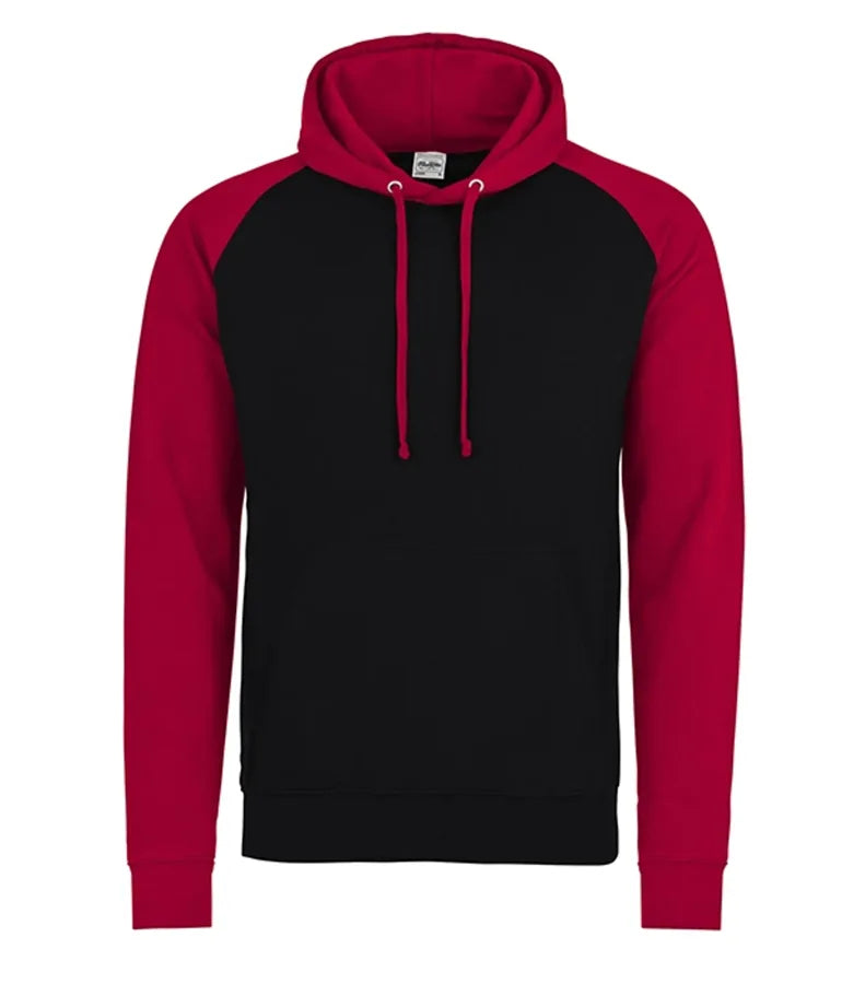 Baseball Hoodie JetBlack/FireRed