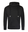 Cross Neck Hoodie JetBlack