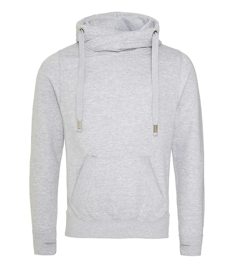 Cross Neck Hoodie HeatherGrey