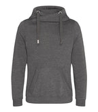 Cross Neck Hoodie Charcoal