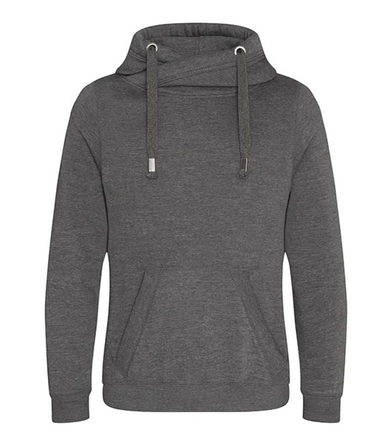 Cross Neck Hoodie Charcoal