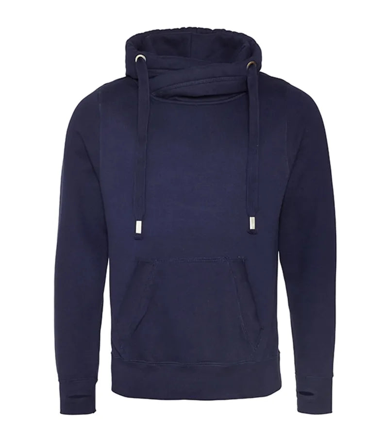 Cross Neck Hoodie OxfordNavy