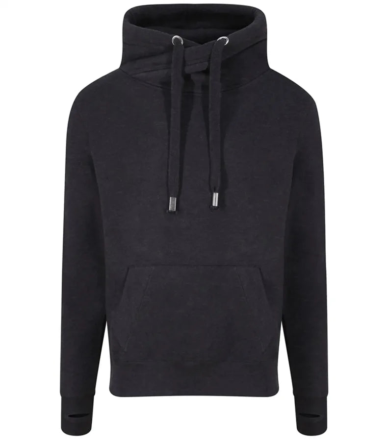 Cross Neck Hoodie BlackSmoke