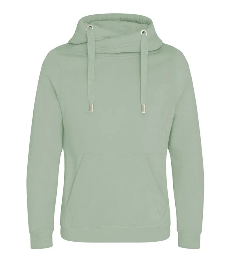 Cross Neck Hoodie DustyGreen