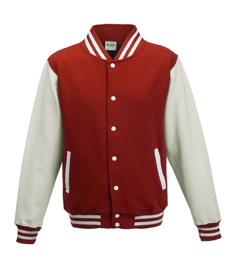 Kids Varsity Jacket FireRed/ArcticWhite