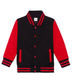Kids Varsity Jacket JetBlack/FireRed