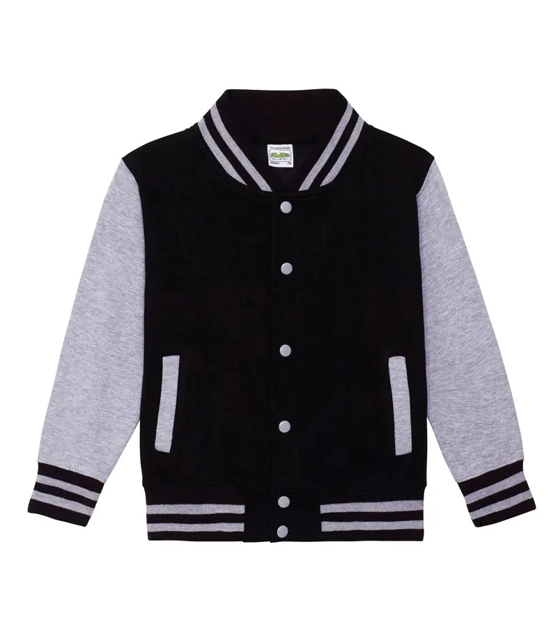 Kids Varsity Jacket JetBlack/HeatherGrey