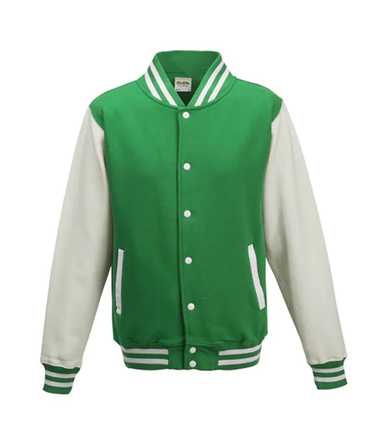 Kids Varsity Jacket KellyGreen/ArcticWhite