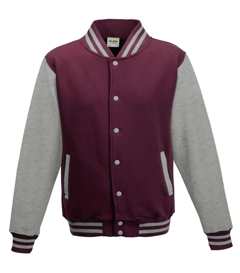 Kids Varsity Jacket Burgundy/HeatherGrey