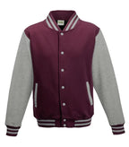 Kids Varsity Jacket Burgundy/HeatherGrey