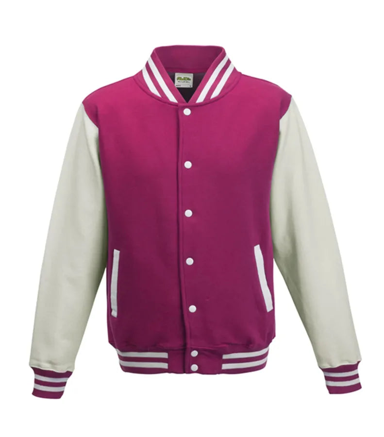 Kids Varsity Jacket HotPink/White