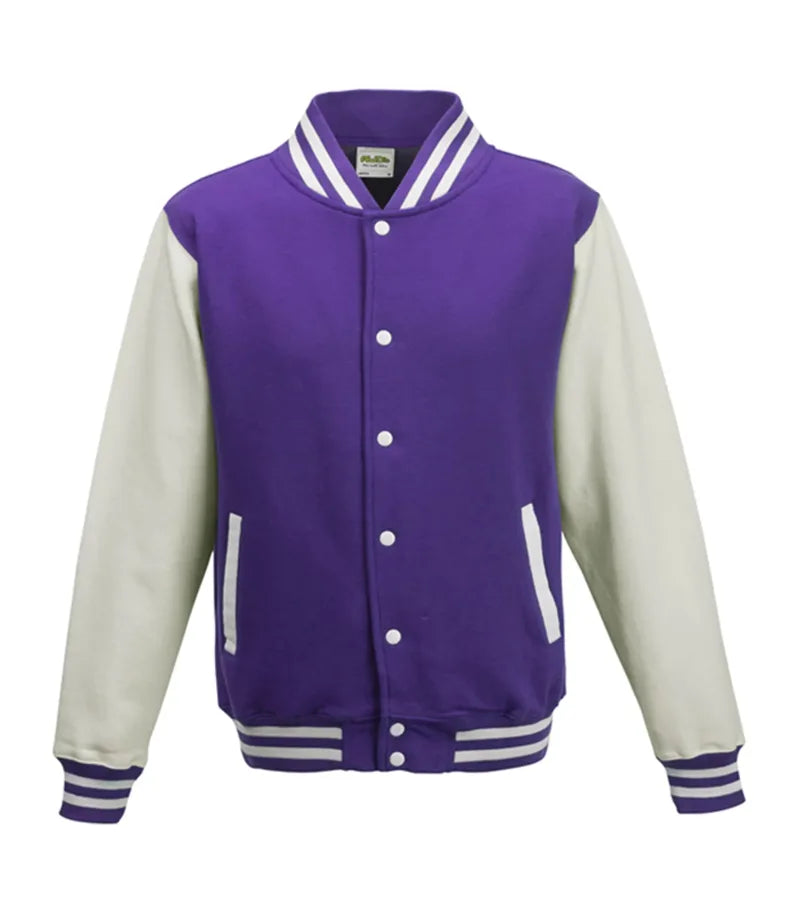 Kids Varsity Jacket Purple/White
