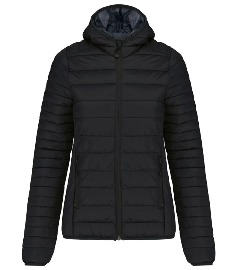 Ladies' Lightweight Hooded Padded Jacket Black