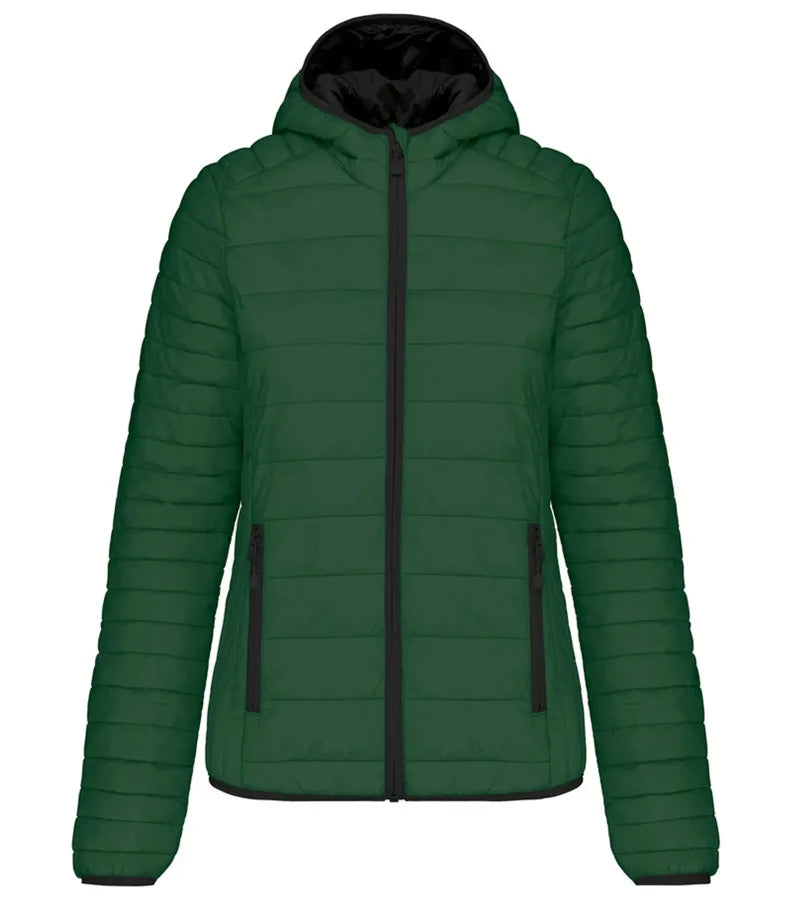 Ladies' Lightweight Hooded Padded Jacket ForestGreen