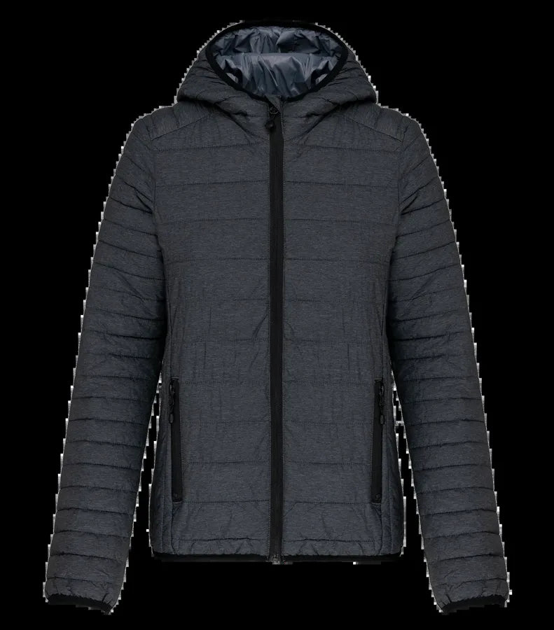 Ladies' Lightweight Hooded Padded Jacket MarlDarkGrey