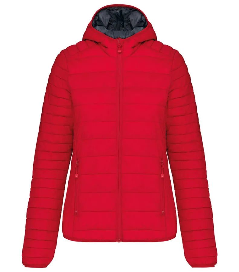 Ladies' Lightweight Hooded Padded Jacket Red