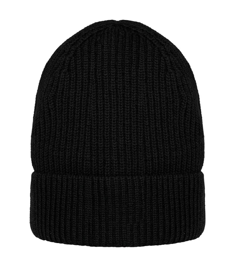 Eco-Friendly Unisex Merino Wool Beanie Black