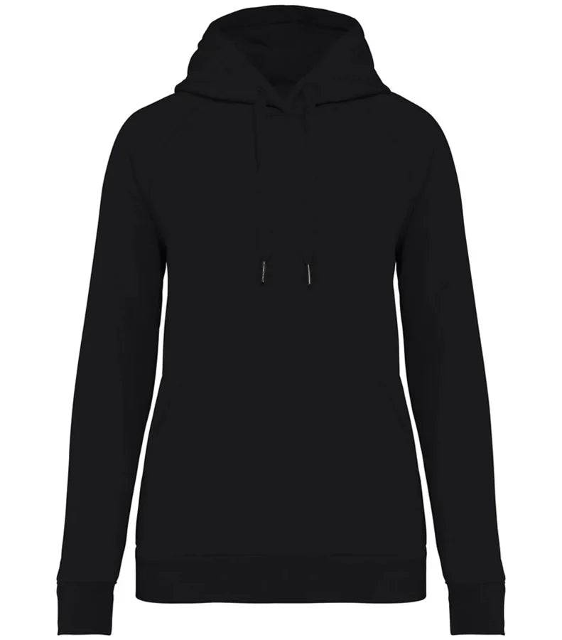 Ladies hooded sweatshirt raglan sleeves 350 gsm Black