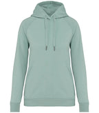 Ladies hooded sweatshirt raglan sleeves 350 gsm JadeGreen