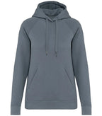 Ladies hooded sweatshirt raglan sleeves 350 gsm MineralGrey