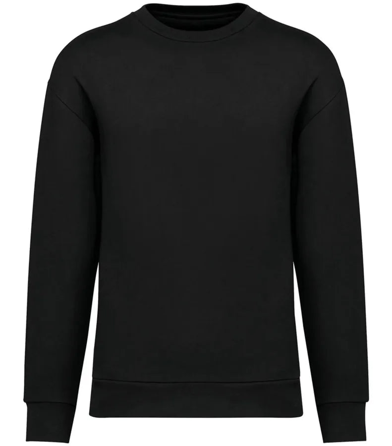 Uni. EcoFriendly Brushed Fleece Drop.Shoulder Swea Black