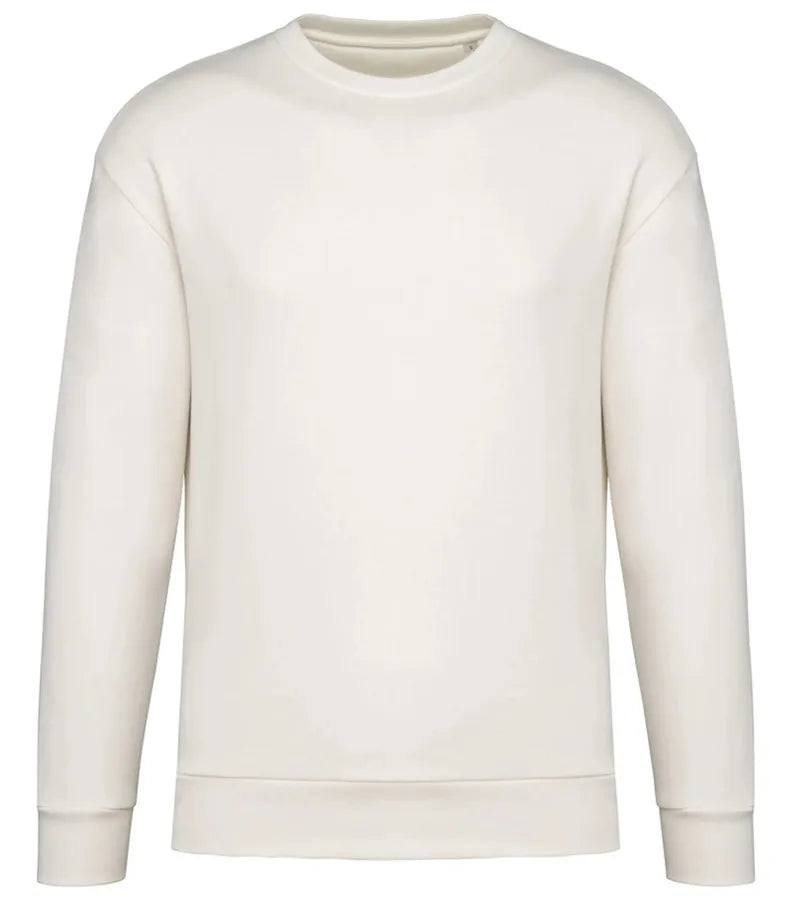 Uni. EcoFriendly Brushed Fleece Drop.Shoulder Swea Ivory