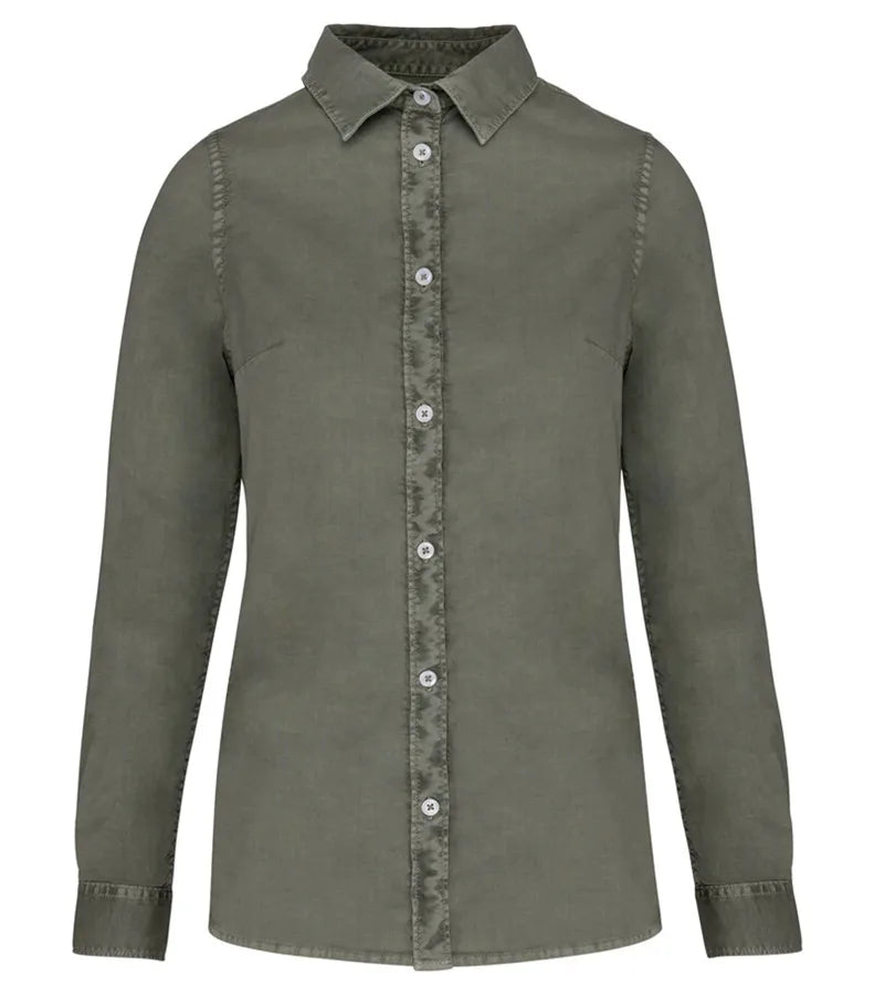 Ladies washed shirt WashedPaleKhaki
