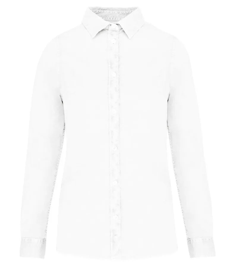 Ladies washed shirt WashedWhite