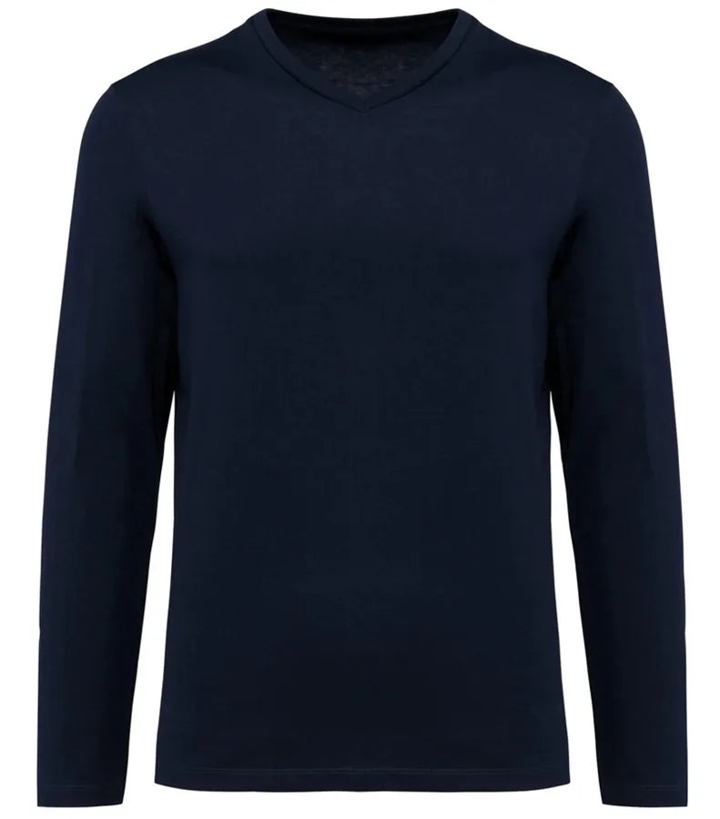 Men's V-Neck Long-Sleeved Supima® T-shirt DeepNavy