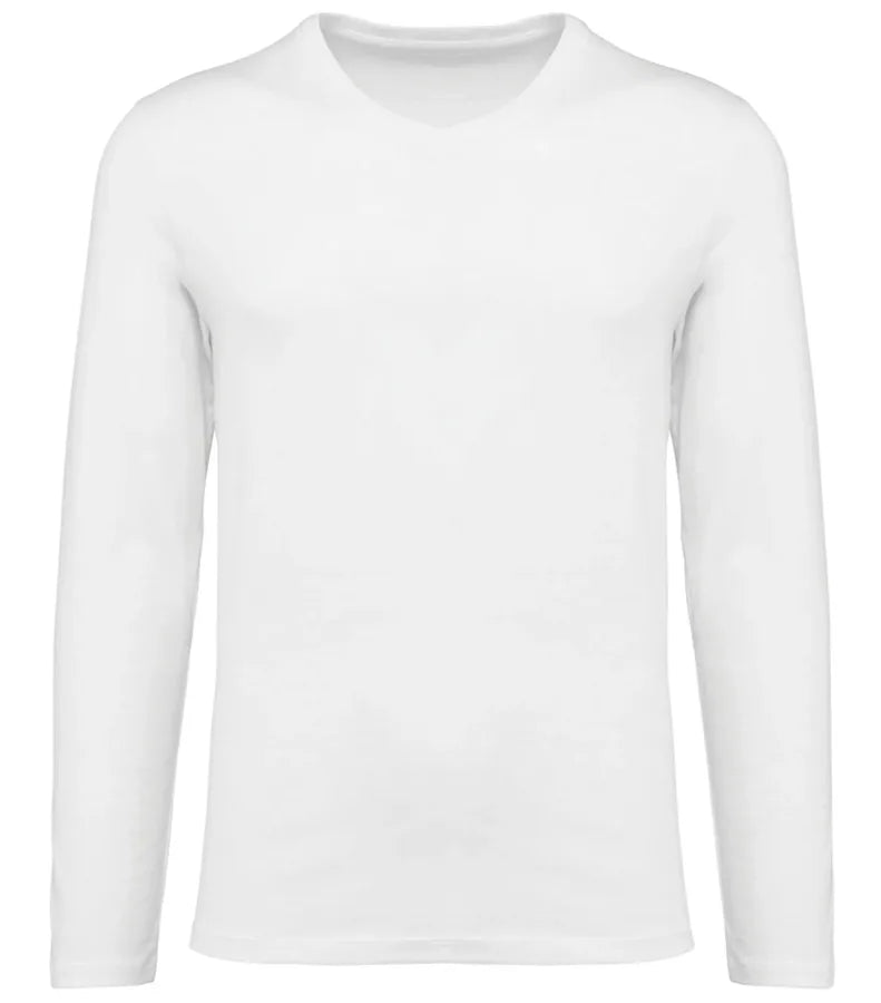Men's V-Neck Long-Sleeved Supima® T-shirt White