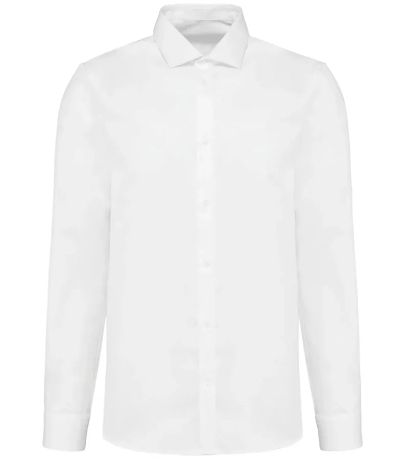 Men's Long-Sleeved Poplin Shirt White