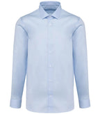 Men's Long-Sleeved Poplin Shirt EssentialSkyblue