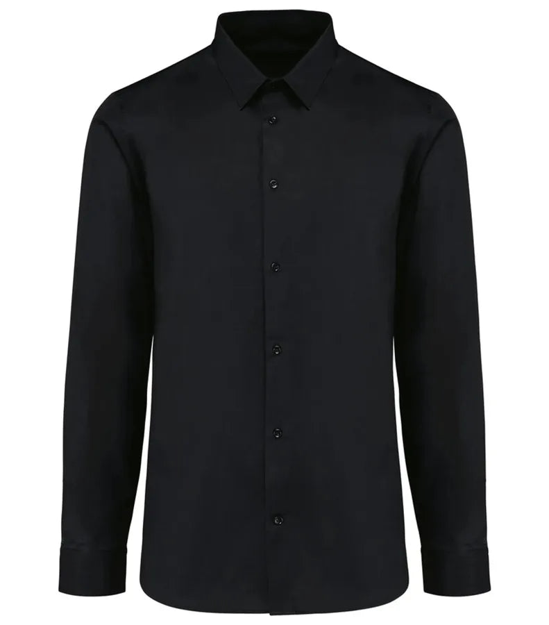 Men's Long-Sleeved Poplin Shirt Black