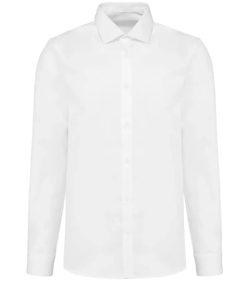 Men's Long-Sleeved Poplin Shirt White