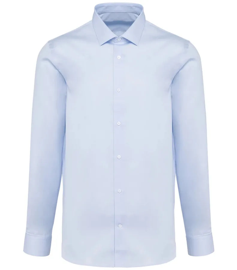 Men's Long-Sleeved Poplin Shirt EssentialLightBlue