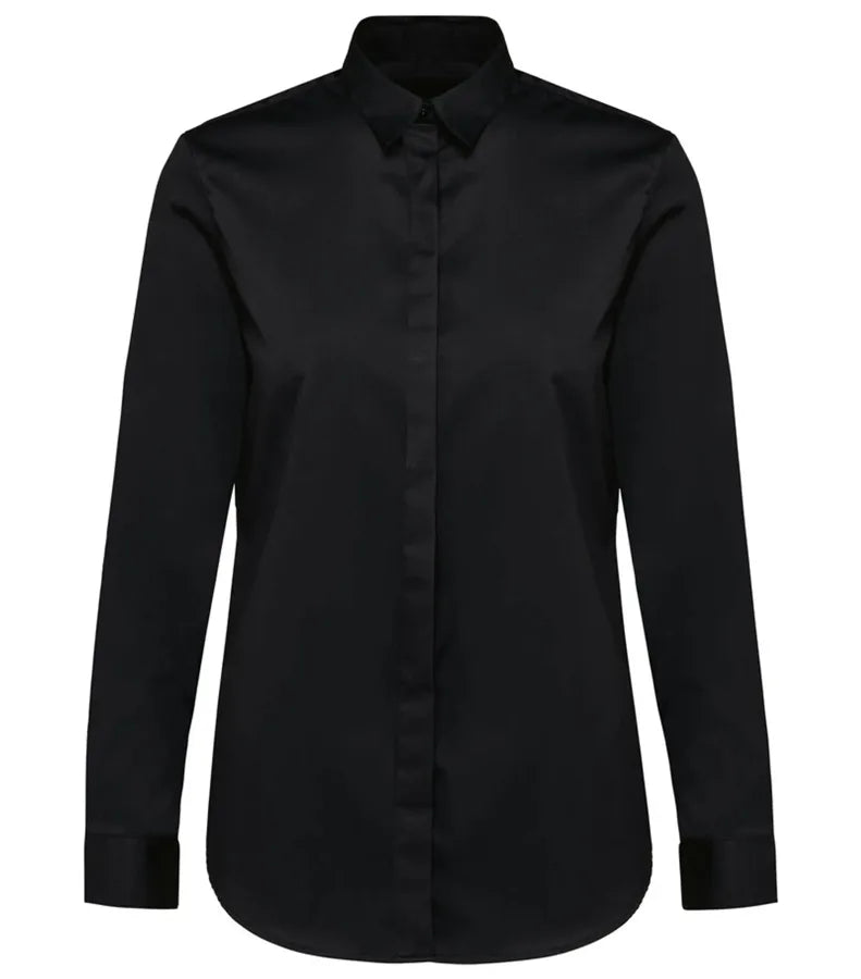 Ladies' Long-Sleeved Twill Shirt Black