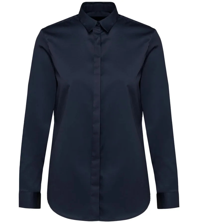 Ladies' Long-Sleeved Twill Shirt Navy