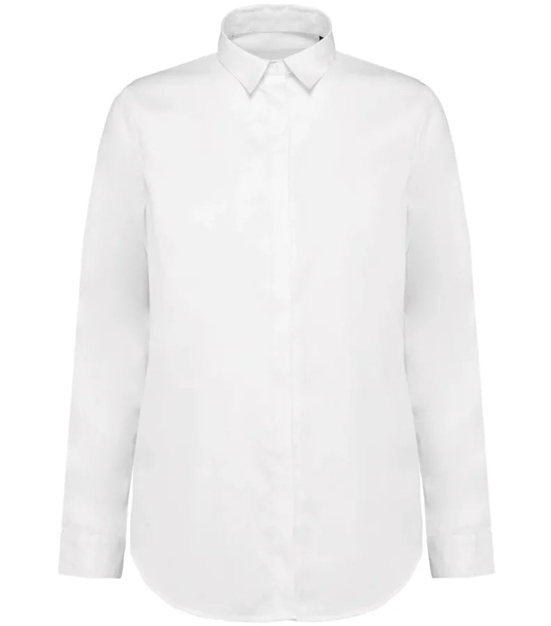 Ladies' Long-Sleeved Twill Shirt White