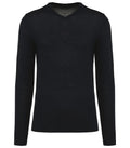 Men's V-Neck Merino Jumper Black