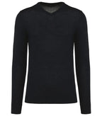 Men's V-Neck Merino Jumper Black
