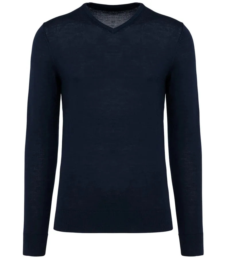 Men's V-Neck Merino Jumper DeepNavy