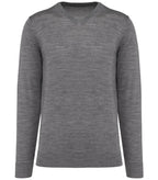 Men's V-Neck Merino Jumper GreyHeather