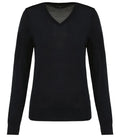 Ladies' V-neck Merino Jumper Black