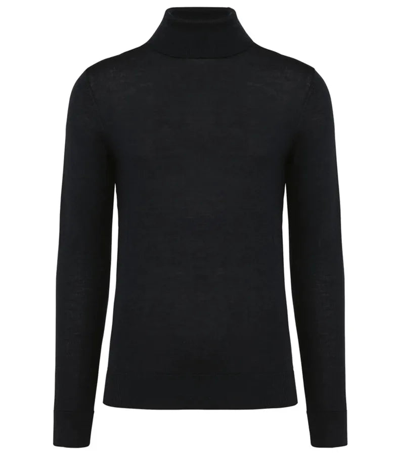Men's Roll-Neck Merino Jumper Black