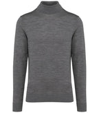 Men's Roll-Neck Merino Jumper GreyHeather