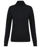 Ladies' Roll-Neck Merino Jumper Black
