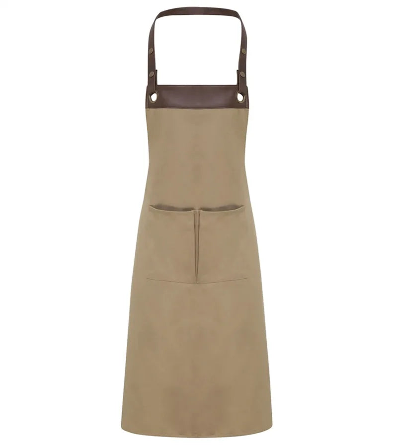 Espresso Bib Apron Khaki/Brown