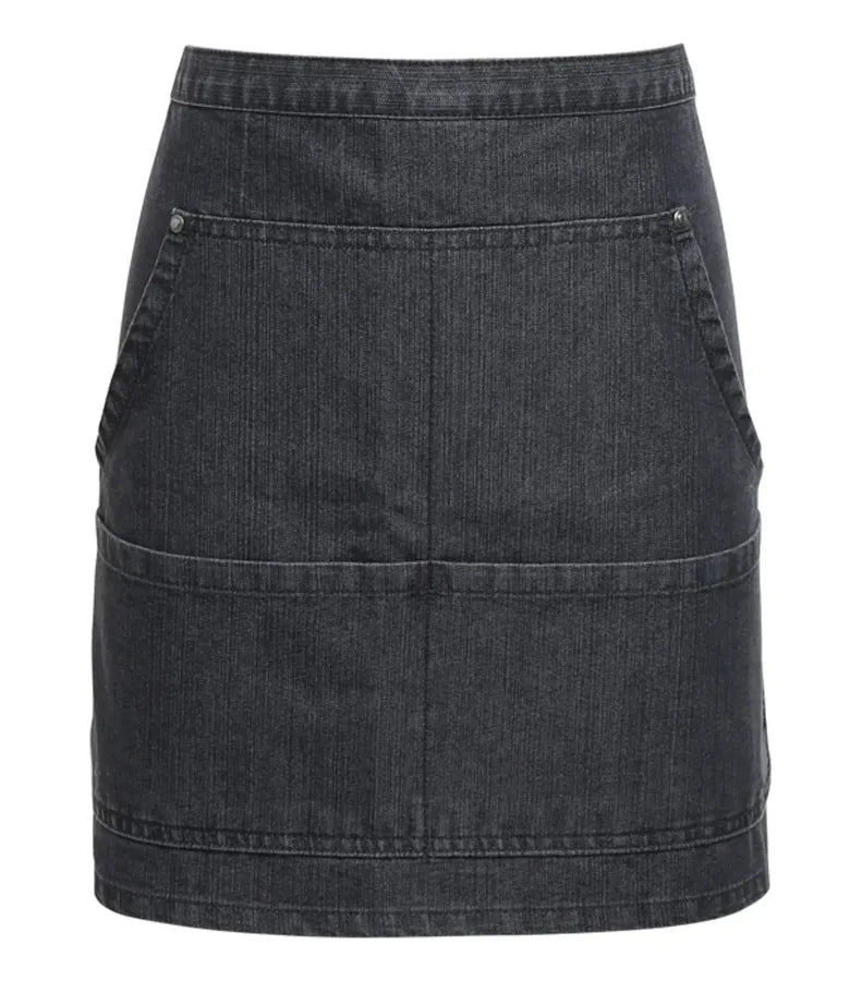 Jeans stitch denim waist apron BlackDenim